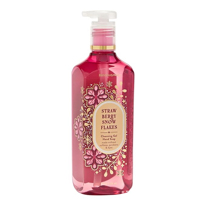 Bath & Body Works Strawberry Snowflakes Hand Soap, Cleansing Gel, 8 Fl Oz (Strawberry Snowflakes)
