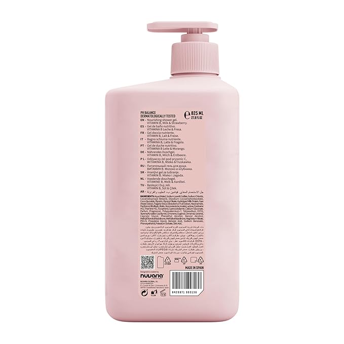 Dicora Urban Shower Gel - Natural Nourishing Body Wash with Fresh Fruity Aroma - Moisturizing Body Wash Women and Men - Milk and Strawberry - 27.8 oz (Pack of 2)