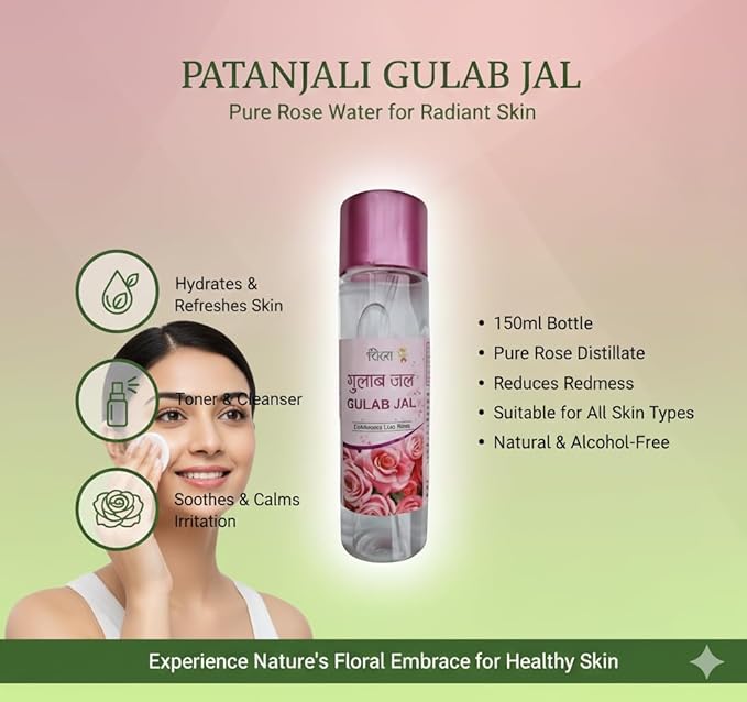 Gulab Jal Rose Water, Premium Natural Facial Toner, 120ml