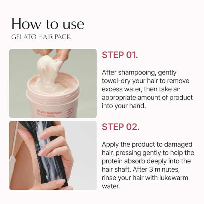lilyeve REPAIRTURN Gelato Hair Pack, Milk, Egg & Protein for Hair Repair, Hair Mask for Split End Smoothing, Damaged Hair Treatment, Boost Hair Elasticity - Korean Hair Care, Silky Banana 6.76 fl.oz