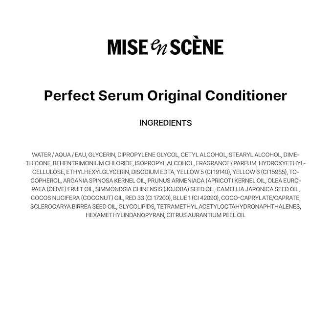 Mise En Scene Perfect Serum Original Conditioner For Damaged Hair, Nutrient Care With Argan Oil, Containing Jojoba-Seed-Oil For Smooth, Glossy Texture, 17.92 Fl. Oz.