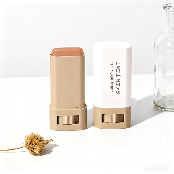 Solid Moisturizer Balm Serum for Boost Skin Tint, Multiuse and Lightweight Solid Tinted Hydrating Foundation Stick for Women, Natural Makeup for Foundation and Contour Concealer (#06)