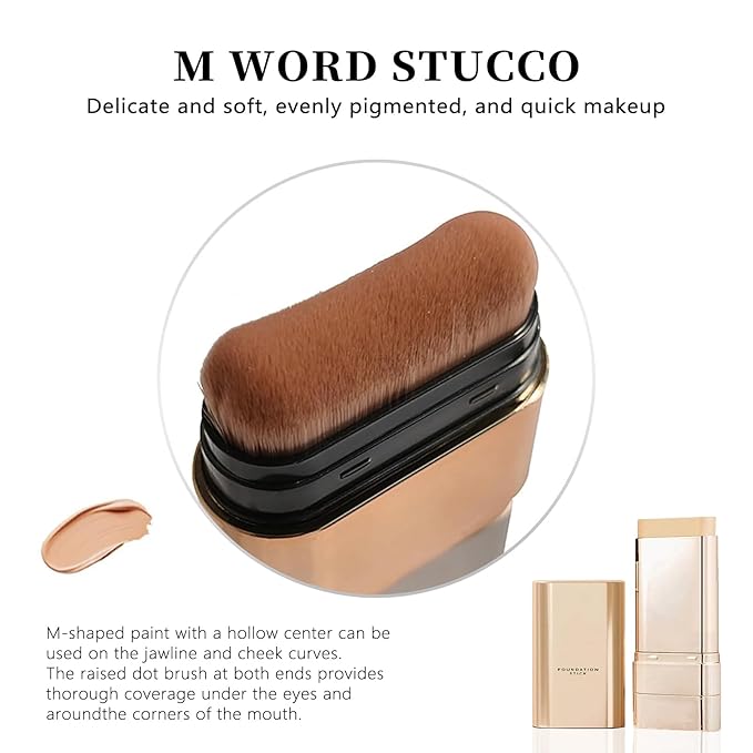 Luminous Dual-Ended Concealer Foundation Stick, Korean Foundation Stick 3 in 1 with Brush, Lightweight, Brightens, Long-Lasting for All Skin Types (nature)