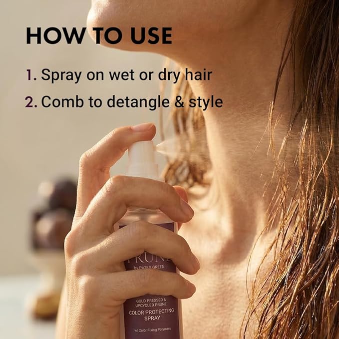 RATED GREEN Real Prune Color Protecting Hair Mist | Organic Cold Brewed Rosemary & Color Fixing Polymers | For Color Treated Hair | Silicone-Free, Korean Hair Care | 2.70 fl. oz