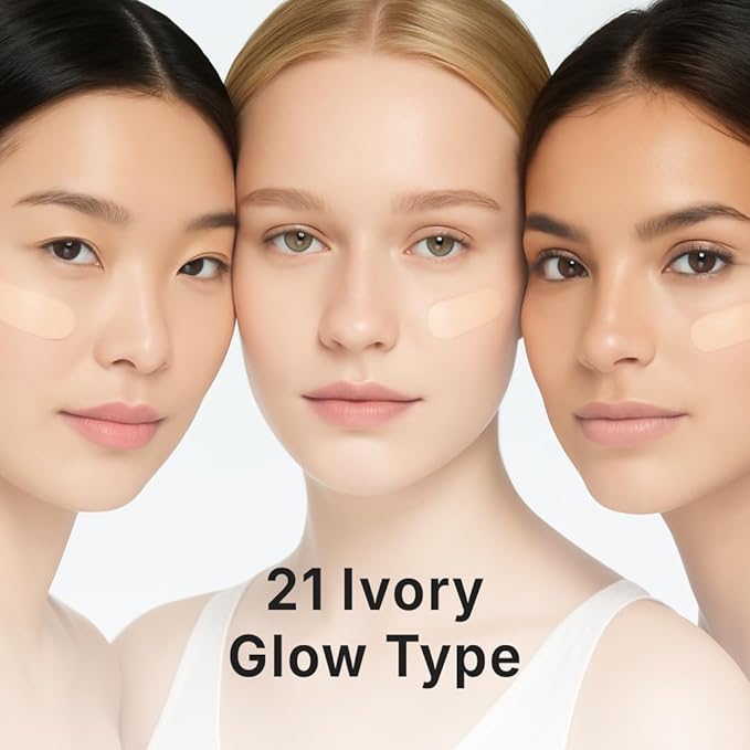 THE TOOL LAB Stamp Skinfit Cushion Foundation, Long Lasting Full Coverage Glass Glow Finish, Korean Foundation Makeup for All Skin Types (No.21 Ivory, Glow Type)