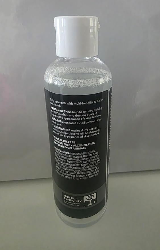 Power Toner with AHA, BHA, Tea Tree & Niacinamide, 3-in-1 Skin Benefits, 4 FL OZ, Alcohol-Free