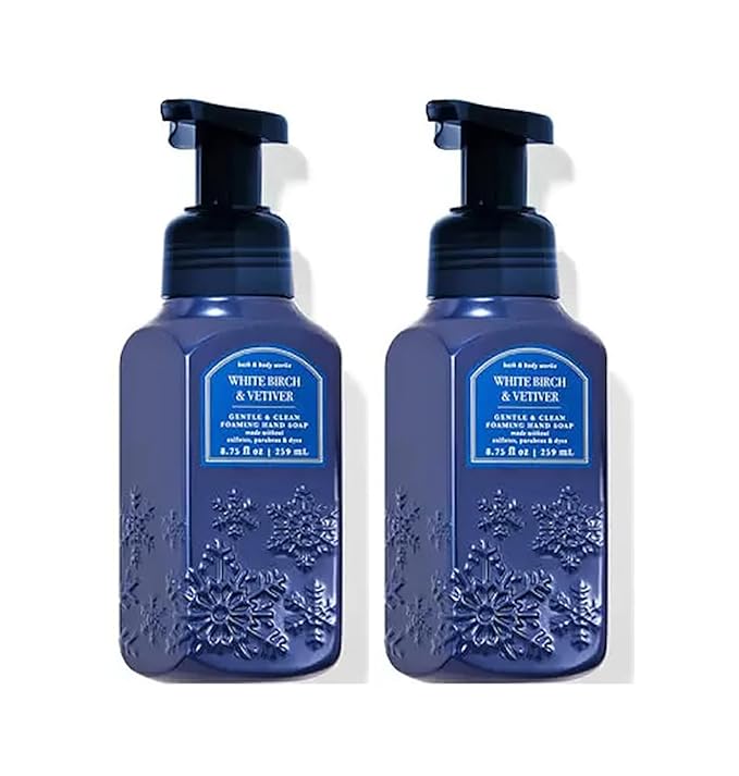 Bath and Body Works Gentle & Clean Foaming Hand Soap 8.75 Ounce 2-Pack (White Birch & Vetiver)