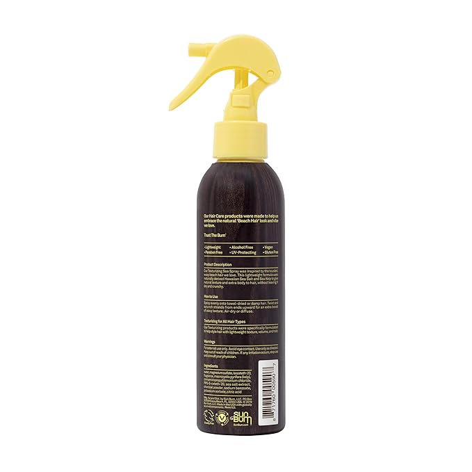 Sun Bum Sea Spray | Texturizing and Volumizing Sea Salt Spray | UV Protection With a Matte Finish-| Medium Hold-| For All Hair Types-| 6 FL OZ Bottle,(Pack of 2)