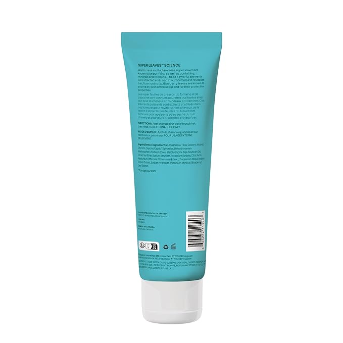ATTITUDE Extra Gentle Hair Conditioner, Soothes Dry Scalp, Naturally Derived Ingredients, Vegan Detangler, Dermatologically Tested, Unscented, 8 Fl Oz