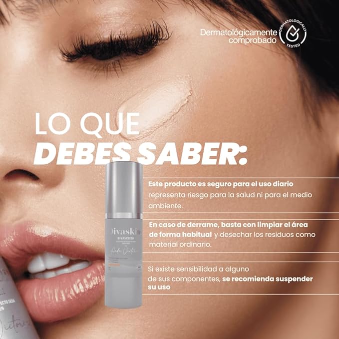 DIVASCREEN BY DIVASKIN Tinted Sunscreen SPF 50 by Aida Merlano | Broad Spectrum UVA/UVB Protection, With Vitamin E, Hydrating, Lightweight, Fast Absorbing, Multiple Shades (brown)