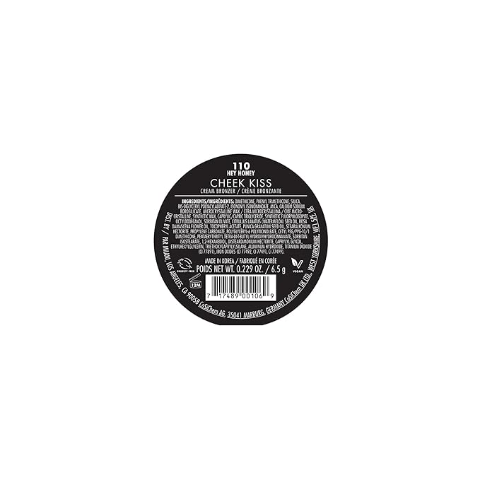 Milani Cheek Kiss Cream Bronzer, 110 - Hey Honey, Vegan & Cruelty-Free, Made in Korea, Lightweight Glow, Soft Matte Finish