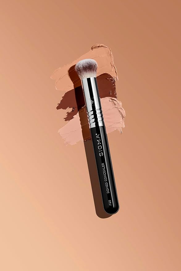 Sigma Beauty F26 Domed Concealer Brush — Under Eye Corrector, Ultra-Soft Dense Rounded Fibers, Waterproof Handle with SigmaAlloy Ferrule - Makeup Brush for Cream or Liquid