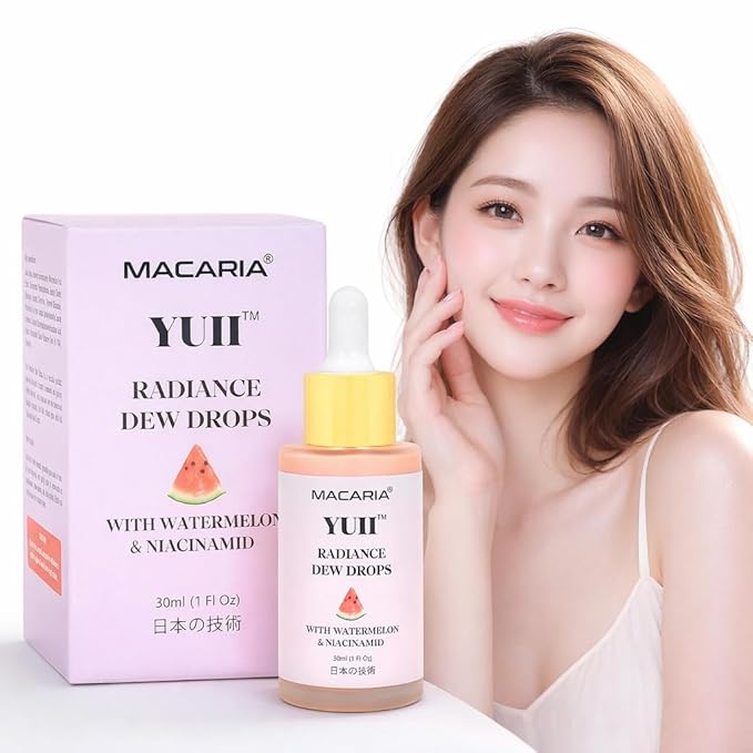 Yuii Watermelon Glow Niacinamide Dew Drops, Hydrating with Brighten Moisturizing Lightweight Watermelon Toner (Japanese Recipe)