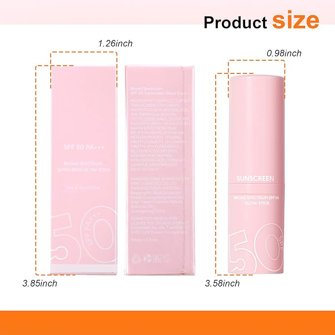 DAGEDA Watermelon Sunstick, Sunscreen Stick SPF 50, Transparent Lightweight Texture, Sweat and Water Resistant Roll On Sunscreen for Face and Body