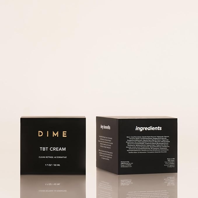 DIME Beauty TBT Cream - Gentle Antiwrinkle Cream for Women with Bakuchiol for Face Wrinkles - Anti-Aging Face Moisturizer and Forehead Wrinkle Cream for Smoother Younger Looking Skin 1.7 oz / 50ml