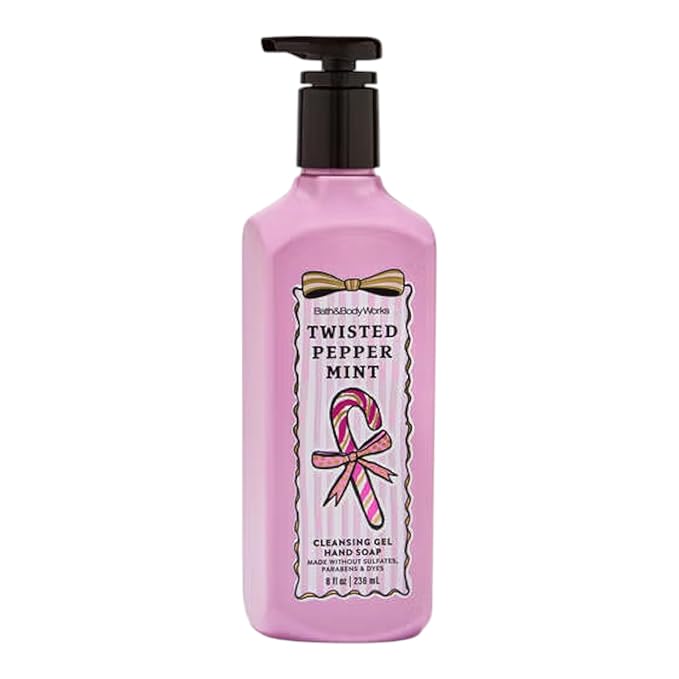 Bath & Body Works Twisted Peppermint Hand Soap, Cleansing Gel, 8 Fl Oz (Twisted Peppermint)