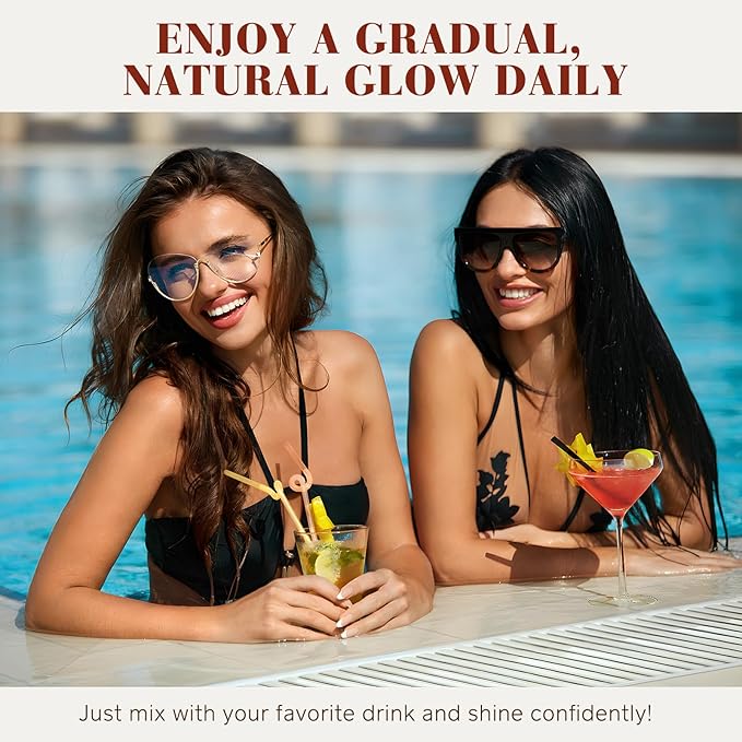 Tanning Drops to Drink for Face & Body - Natural Sunless Tanning Drops with Enhancing Your Natural Skin Tone, for All Skin Types