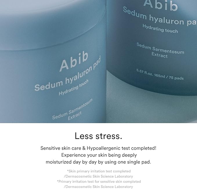 Abib Sedum hyaluron pad Hydrating Touch (75 Pads) | Hydrating for Dry Skin, Korean Skincare