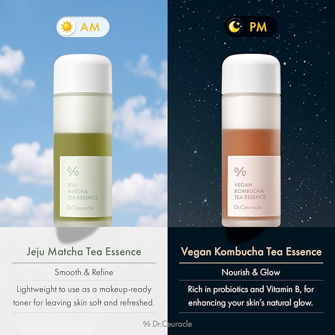 Dr.Ceuracle Jeju Matcha Tea Essence - Skin Purifying Milky Toner with Matcha Extract, 9-Peptide, Ceramide, Korean Skincare Essence (150 ml / 5.07 fl. oz.)