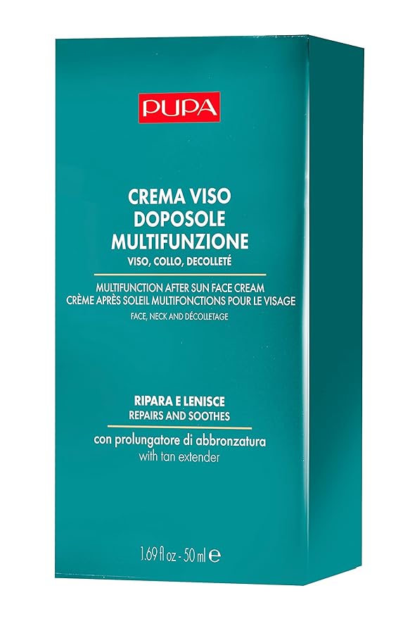 Pupa Milano Multifunction After Sun Face Cream - Refreshing and Soothing Repairing Mask - Fast-Absorbing and Quenches the Skin - Provides Relief and Prevents Peeling - 1.69 Oz