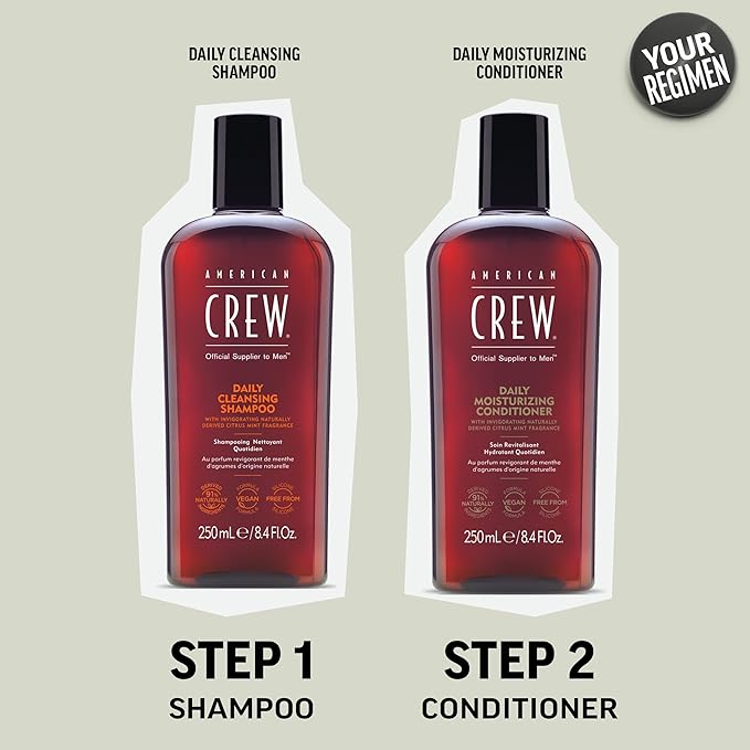 American Crew Conditioner for Men, Daily Moisturizer, Naturally Derived, Vegan Formula, Citrus Mint Fragrance, 8.45 fl oz