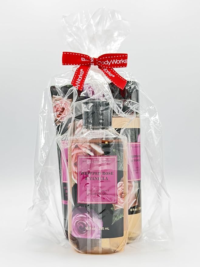 Bath & Body Works Whipped Rose & Vanilla 3-Piece Gift Set | Includes: Fine Fragrance Mist, Body Wash and Ultimate Hydration Body Cream