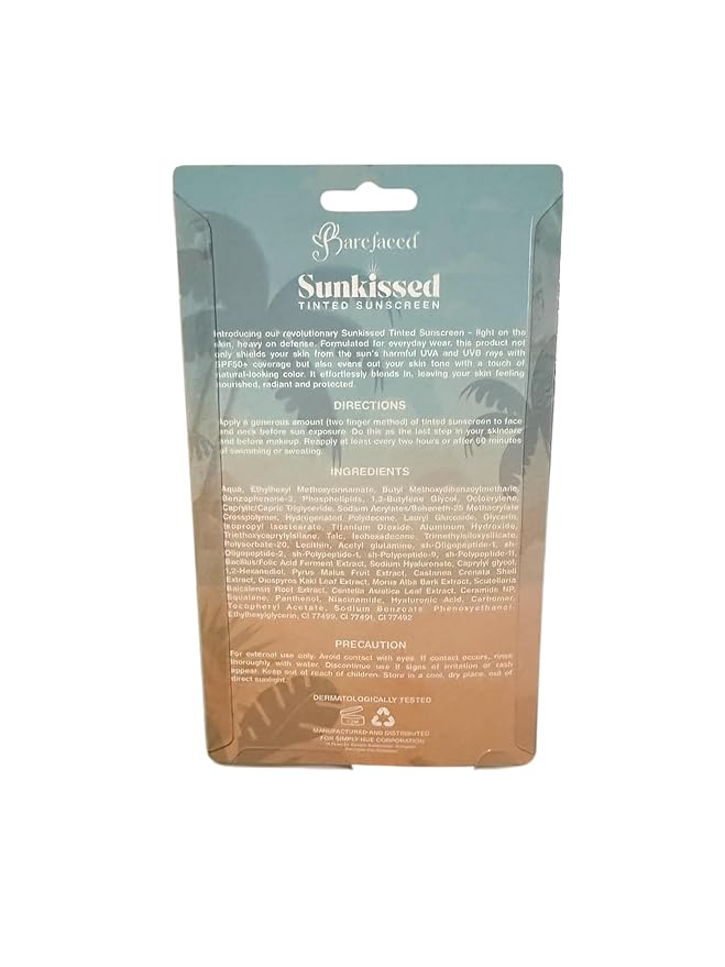 Barefaced Sunkissed TINTED Sunscreen SPF 50 PA++++, 50g