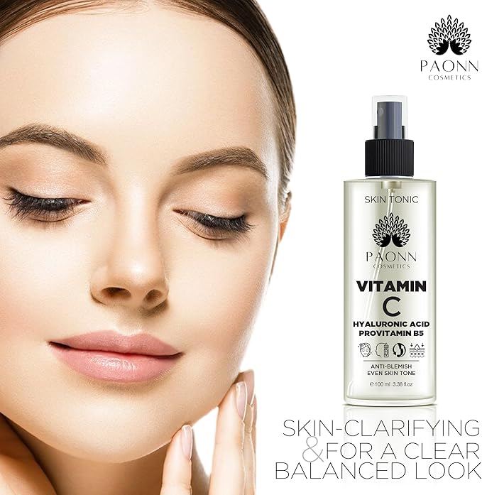 C Vitamin Face Tonic, 3-O Ethyl Ascorbic Acid, Arbutin, Panthenol, Brightening Toner, Daily Gentle Care for Smoother, Hydrated Skin