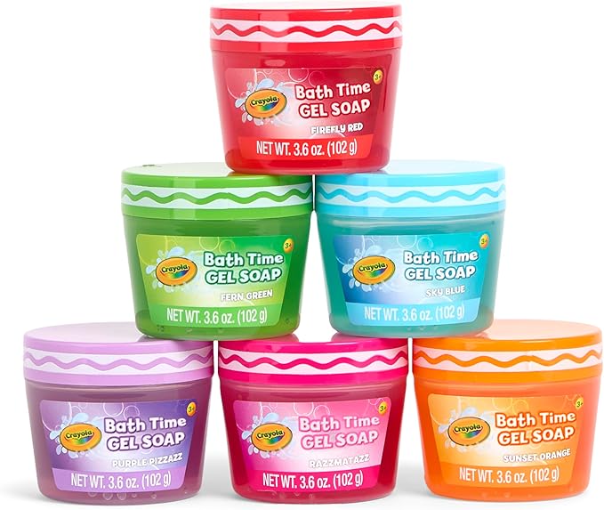 Crayola Bath Time Slime 6 Piece Set, Soaps with Slime Texture & Consistency, Multi Color Bath Soap 6 Pack / 3.6 oz Each, Colors Included: Red, Green, Blue, Purple, Pink, & Orange