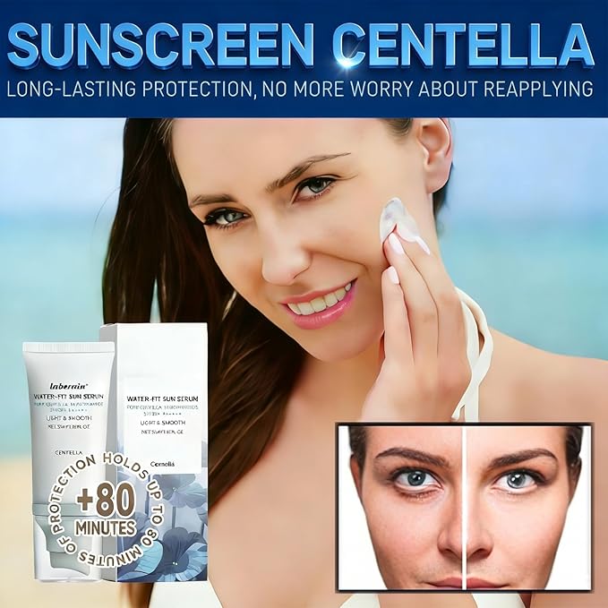Centella Sunscreen SPF50+ PA++++, Long-Lasting Protection&Water-Fit Sun Serum, Madagascar Centella Sunscreen for All Skin Types and UV Defense, Nourishing Skin, Moisturizing Skin Care 1.69 fl oz/50 ml