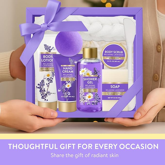 Spa Luxetique Gifts for Women Relaxing Lavender Gift for Womens 8pcs Spa Gift for Women Bath and Body Works Gift Set Birthday Gift for Womens Mom Grandma Mothers Day Gifts