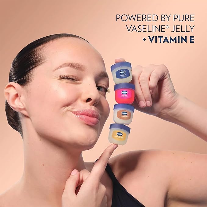 Vaseline Lip Therapy Cocoa Butter 8-Pack – Mini Lip Balms for Soft, Glowing Lips, 0.25 Oz Ea