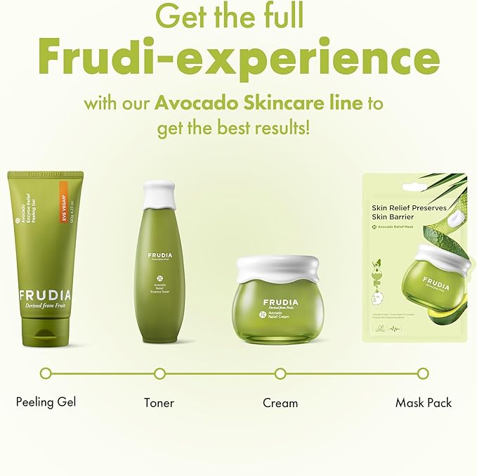WELCOS FRUDIA Avocado Relief Essence Toner (6.59 oz) | Calming Korean Face Toner w/ 76% Avocado Extract, CICA & Madecassoside | Soothing Toner for for Sensitive Skin | Vegan and Cruelty Free