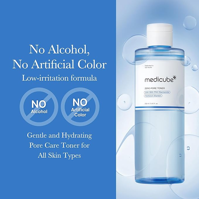 medicube Glass Glow Flawless Pore Care Duo: Zero Pore Blackhead Cleansing Oil and Zero Pore Toner