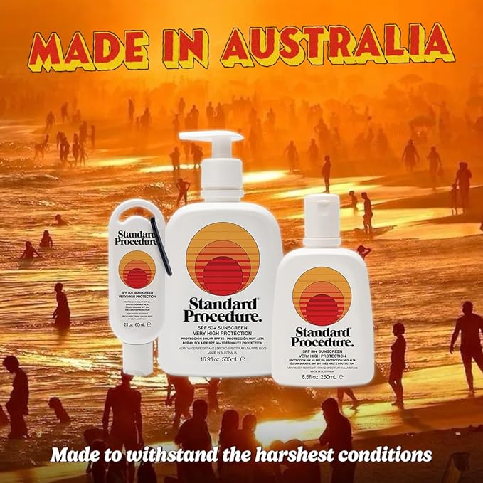 Standard Procedure. SPF 50+ Sunscreen, Travel-Size Broad Spectrum Face & Body Sunblock, 4HR Water Resistant, Organic Chemical Formula, 2 oz
