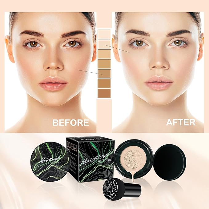 Cedar and Ash Cc Cream, Cedar and Ash Makeup, Cedar and Ash Concealer, Moisture Cushion CC Cream Foundation, Long Lasting Full Coverage Waterproof for All Skin Types (Dark Brown)