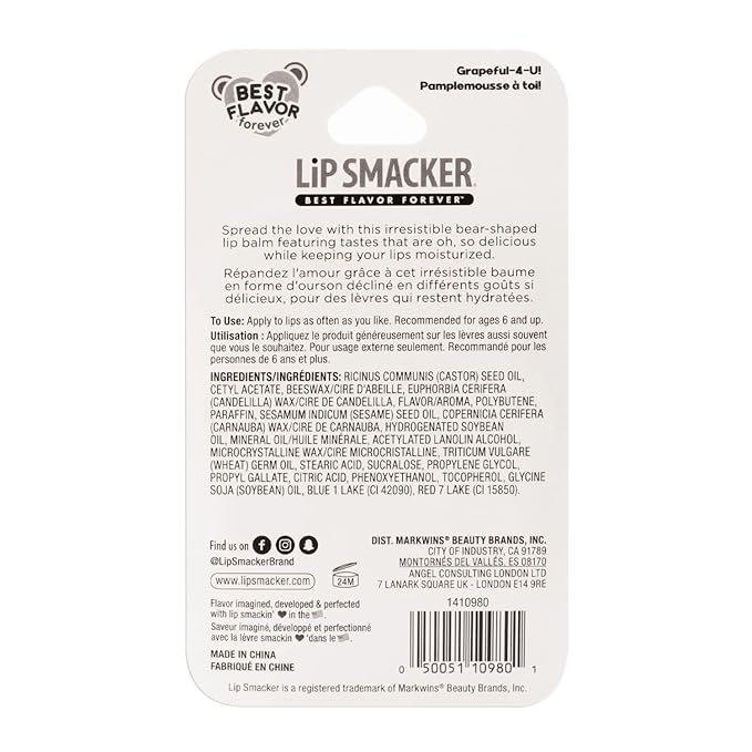 Lip Smacker Sugar Bear Lip Balm Grapeful-4-U (Pack of 2)