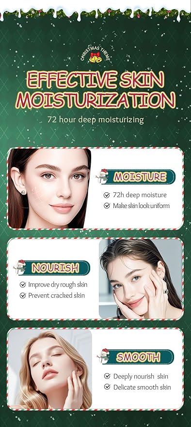 Christmas Skincare Kit Gift 6 Pcs with Facial Cleanser, Sleeping Mask, Lotion, Face Cream, Eye Cream, Toner Moisturizing & Nourishing Skin For Women Teen Girls Pomegranate Extract (Avocado)