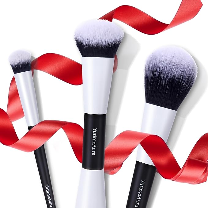 Makeup Brush Set 10pc, Dual-Ended Makeup Brushes For Bronzer, Contour, Eyeshadow, Blush, Concealer, Foundation