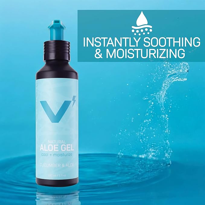 VOLT 100% Pure Organic Aloe Vera Gel, Fast-Absorbing Sunburn Relief & Face/Body Moisturizer, Undiluted & Fragrance-Free, Free of Harsh Chemicals, Eco-Friendly Refillable Aluminum Bottle, 30 oz