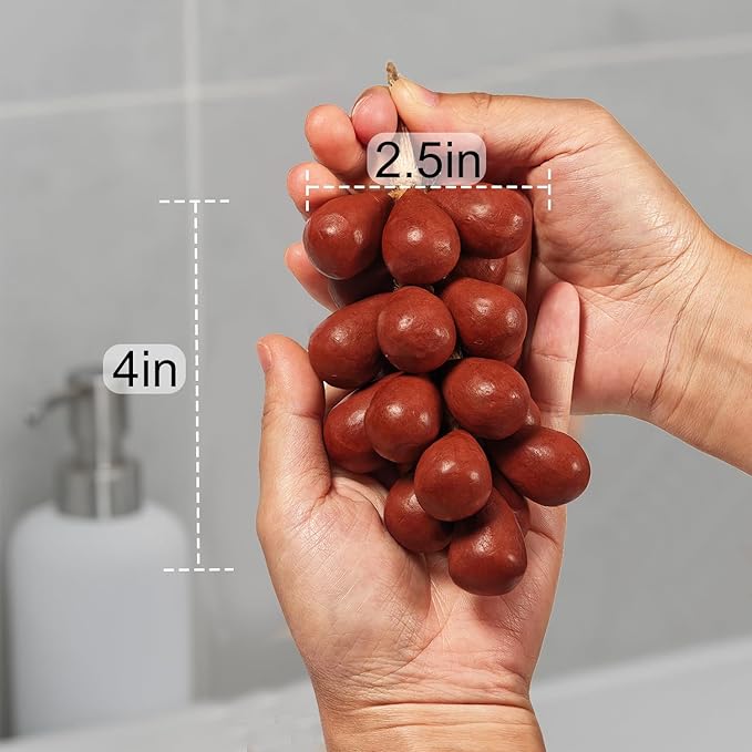 Grape Shaped Natural Handmade Soap Bar, Decorative Bath & Body Soap Gift for Women, Packed in Elegant Gift Box, Red