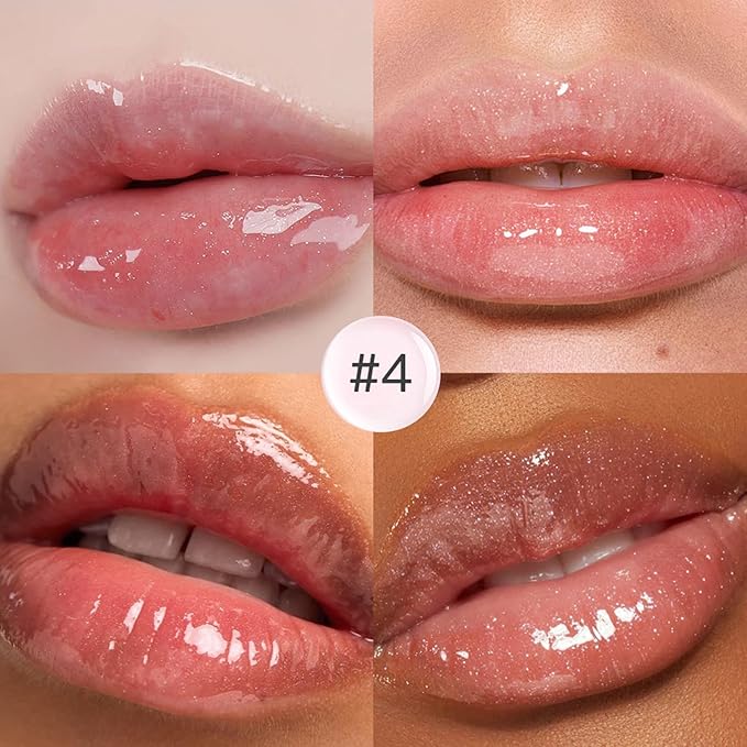 Instant Plumping & High-Shine Gloss Plumping Lip Oil - Ultra-Hydrating & Nourishing, Glossy Finish Lip Glow Oil, Instant Volumizing Effect, Smooth, Soft, Juicy Lips (#4 Twinkle)