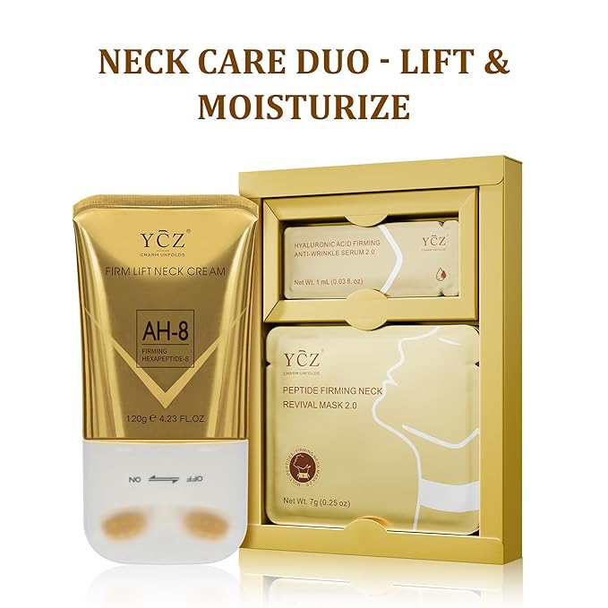 Ycz Neck Firming and Revitalising Set - Smoothes Fine Lines, Nurtures the Neck Area, Provides Deep Moisturising Skincare, Combats Wrinkles and Firms the Skin