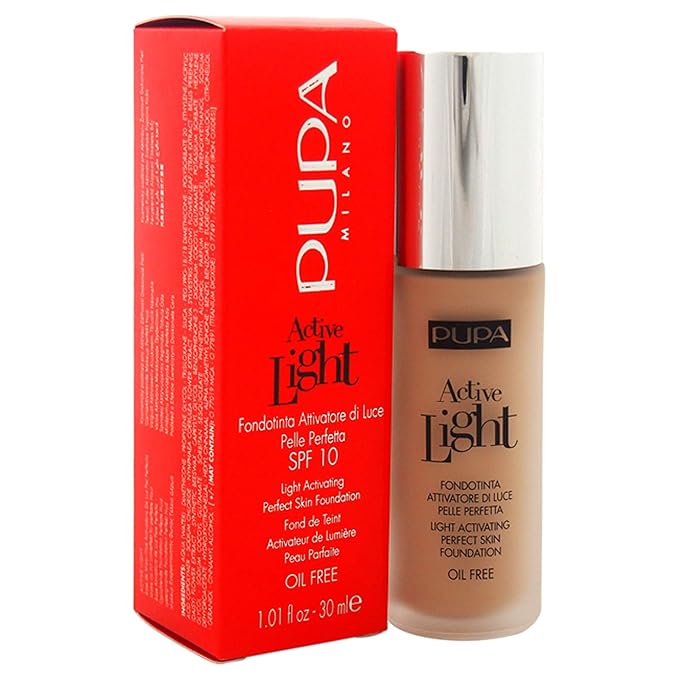 Active Light Light Activating Perfect Skin Foundation SPF 10-030 Natural Beige by Pupa Milano for Women - 1.01 oz Foundation