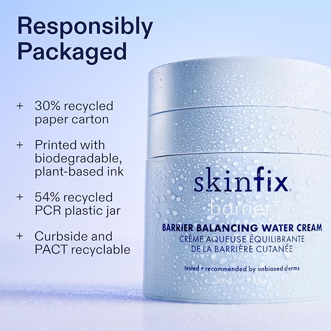 Skinfix Barrier Balancing Water Cream - 1.7 oz - Hyaluronic Acid & Niacinamide Water-Based Moisturizer for Face - Combo + Oily Skin - Acne-Safe, Fragrance Free, Vegan, Cruelty Free