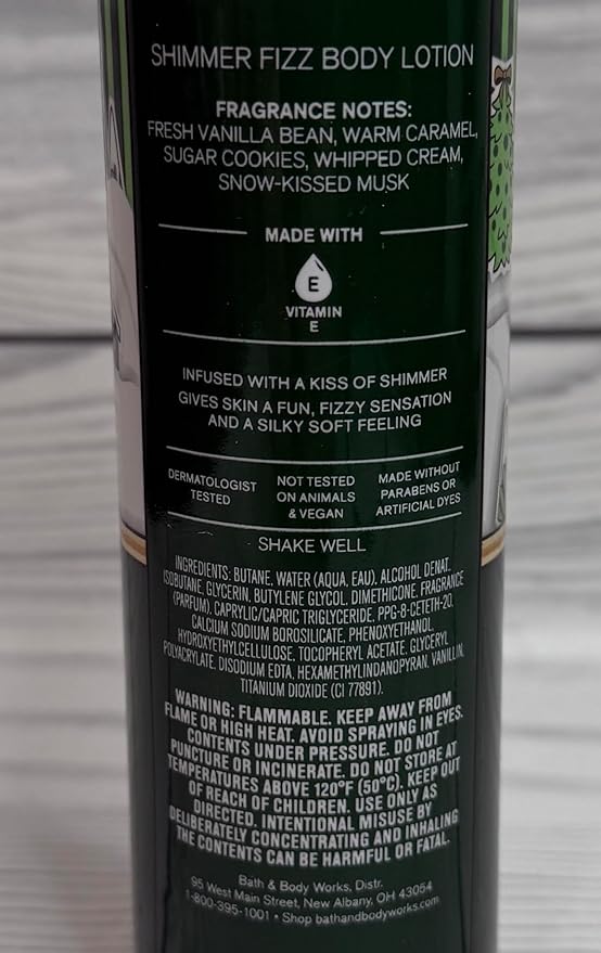 Bath & Body Works Vanilla Bean Noel Fizz Shimmer Body Lotion 3.5 Ounces Each Pack of 2