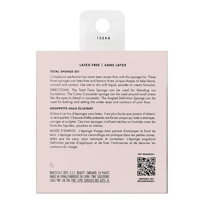 e.l.f. Total Sponge Set, Multi-use Makeup Sponge Set For Flawless Blending, Great For Powder Or Liquid Concealer & Foundation, Vegan & Cruelty-Free