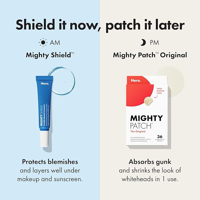 HERO COSMETICS Mighty Shield™ Liquid Patch Invisible Blemish Protectant for Pimples, Zits, and Blemish Wounds. Fast-Drying and Protects Blemishes from Makeup, Sunscreen