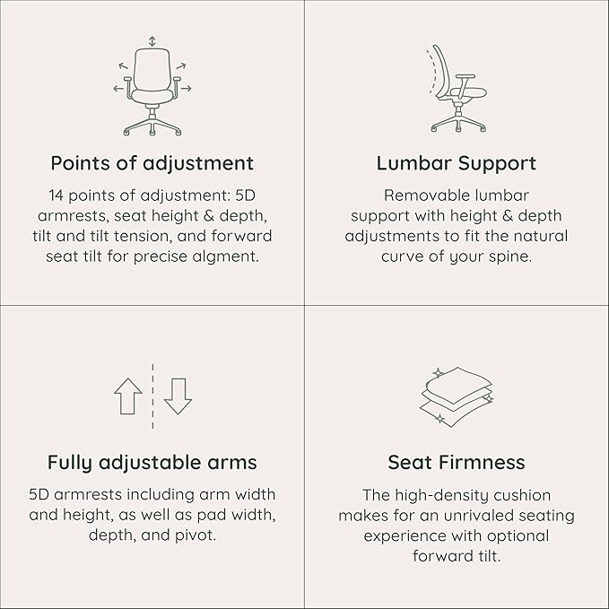 Branch Ergonomic Chair Pro - Mesh Office Chair with 14 Points of Adjustment - Height, Depth & Tilt Adjustable - 5D Armrests - Forward Tilt, Smooth Recline, and Lumbar Support - Boulder