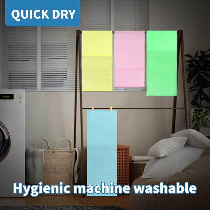 4 Pack Exfoliating Washcloths Body Scrubber Back Scrubber for Shower - Japanese Korean Style Body Scrubber Back Scrubber, Luffah Towel Net Sponge Loofah, Deep Clean Dead Skin for Smooth Skin